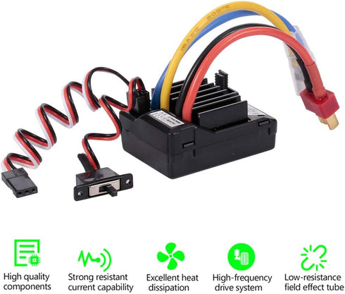 AX-D60A 60A 1/10 2S 6-8S GoolRC Waterproof Brushed ESC Electronic Speed Controller for RC Car Off-Road Truck RC Boat
