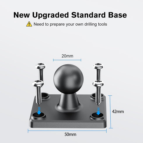 OHLPRO Car Tablet Holder, Heavy Duty Drill Base, Compatible with iPad Samsung Tab 5"-13" for Truck/Business Vehicle