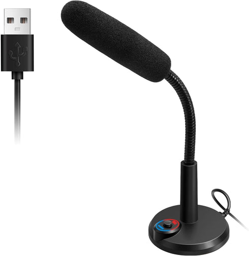Futurtecer RGB USB Condenser Microphone, Plug & Play Desktop PC Mic with Mute