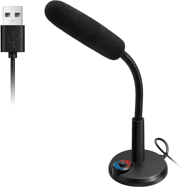 Futurtecer RGB USB Condenser Microphone, Plug & Play Desktop PC Mic with Mute