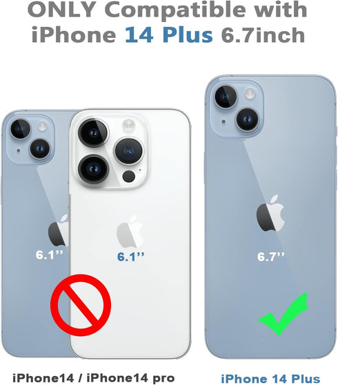 iPhone 14 Plus Waterproof Case, Shockproof Dustproof with Built-in Screen Protector, Magnetic Ring, 6.7", Teal