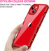 CENHUFO Red Case for iPhone 14/iPhone 13, Built-in Anti Peep Glass Privacy Screen Protector, Full Body Shockproof Cover