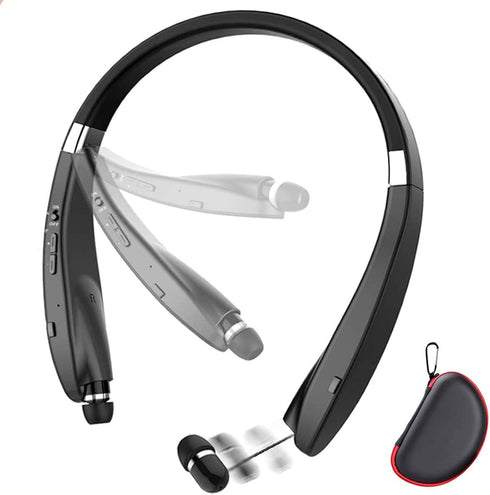 Foldable Bluetooth Headset, Beartwo Lightweight Retractable Headphones for Sports & Exercise, Noise Cancelling Stereo