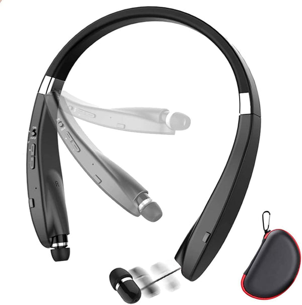 Foldable Bluetooth Headset, Beartwo Lightweight Retractable Headphones for Sports & Exercise, Noise Cancelling Stereo