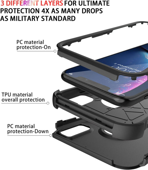 Diverbox Heavy Duty Case for iPhone XR - Shockproof, Dropproof, Dust-Proof Protection Cover for Apple iPhone Xr.