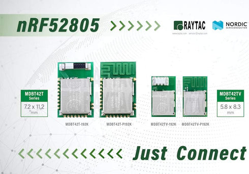 MDBT42T-AT Bluetooth Module - UART/at Command/NUS/SPP Nordic nRF52805 Chip Antenna BT5.2 FCC IC CE Telec KC RCM SRRC