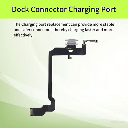 Dock Connector Charging Port Replacement for iPhone Xs, Repair Headphone Jack Flex Cable & USB Charge Microphone