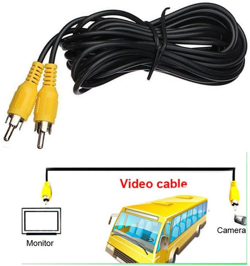 30FT 10M RCA to RCA AV Reverse Rear View Parking Camera Video Extension Cable for Long Truck Bus