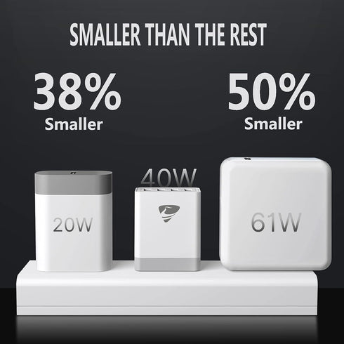 Aioneus 40W 4-Port USB Wall Charger, Fast Charging Block for iPhone 15, Samsung, Android Phones