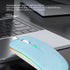 Wireless Bluetooth Mouse, LED Dual Mode Rechargeable Slim Laptop Mouse (BT5.2+USB Receiver), Portable for Laptop,