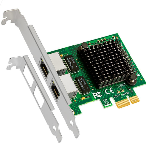 GLOTRENDS LE8202 Gigabit Network Card with 2 RJ45 Ports for Soft Router, NAS