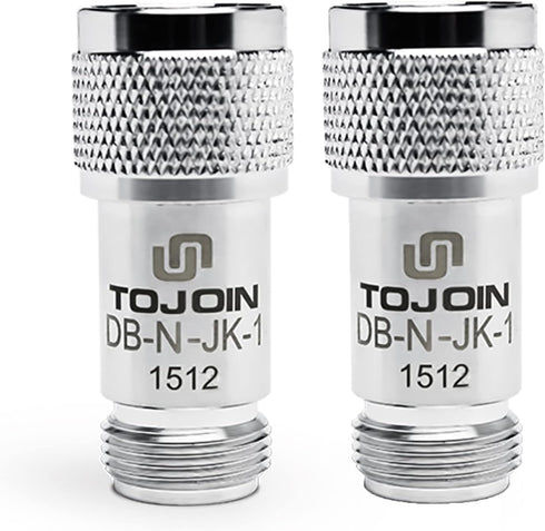 TOJOIN DC Block In-Line N Type Male to Female RF Coaxial Adapter, 50MHz-6000MHz, 0.4dB Insertion Loss, 2 PCS
