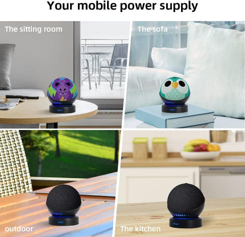 Battery Base for Echo Dot 5th Gen Portable Echo Dot 4th and 5th Gen & Homepod Mini Battery Base Pack, Not Including