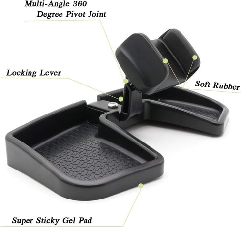 Camoo Phone & GPS Car Holder for Jeep Renegade, 360 Degree Rotation with Organizer Storage, Fits 2015-2025 (Black)