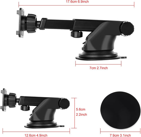 podofo Suction Cup Bracket for 6.8/7/9/9.3/10.26 inch Portable Car Stereo Radio, Upgraded Windshield Mount