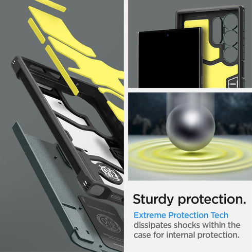 Spigen Tough Armor Samsung Galaxy S24 Ultra Case (2024), Kickstand, Military-Grade Protection, Abyss Green