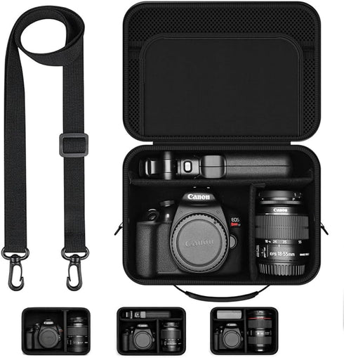 bibuks Hard Shell Camera Case Compatible with Canon EOS Rebel T7/R50/R100 and More