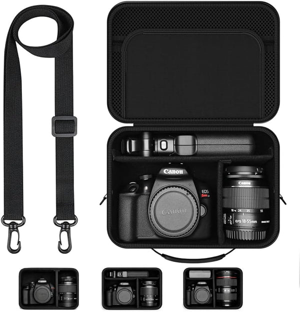 bibuks Hard Shell Camera Case Compatible with Canon EOS Rebel T7/R50/R100 and More