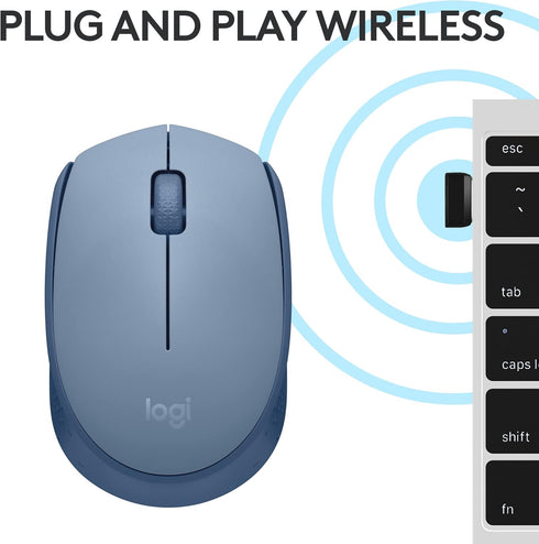 Logitech M170 2.4 12-Months Wireless Mouse for PC, Mac, Laptop, GHz with USB Mini Receiver, Optical Tracking, Battery