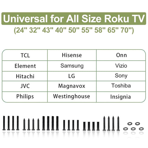 Maozhren TV Stand Screws and Washers for All TV Stand Legs Screws Kit for TCL Hisense Samsung LG Vizio JVC Onn Sony