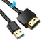 USB to HDMI Adapter Cable 6.6FT, Male to Male Full 1080P HD Display Cable for PC/Laptop to Monitor/HDTV/Projector