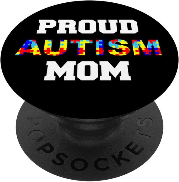 Autism Awareness Proud Autism Mom Women Love Puzzle, PopSockets Swappable PopGrip