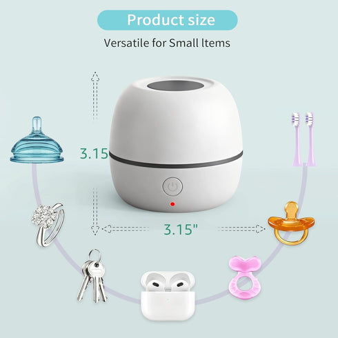 OKPOIDM 99.9% 3 Portable Pacifier Sanitizer, UV Light Sanitizer Case for Pacifier, Type-C Rechargeable Mini Box