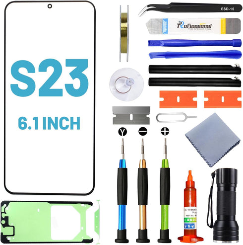 Screen Replacement for Samsung Galaxy S23, 6.1 inch Repair Kit with Waterproof Adhesive