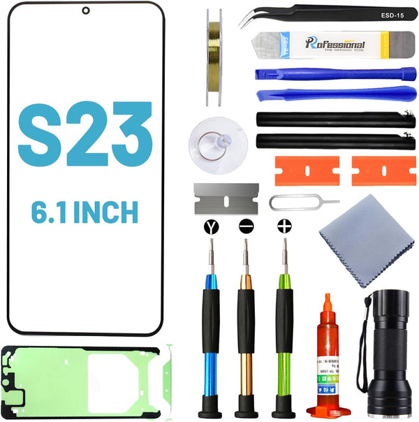 Screen Replacement for Samsung Galaxy S23, 6.1 inch Repair Kit with Waterproof Adhesive
