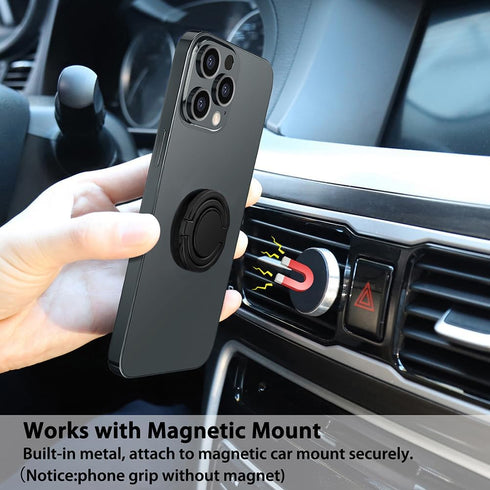 Phone Grip, Adjustable Phone Ring Holder Finger Kickstand, Foldable Metal Cell Phone Rings Gripper Stand for Magnetic