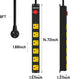 Power Strip with 2700J Surge Protector, 8FT Cord, Flat Plug, 6 Outlet Metal Strip for Garage and Kitchen