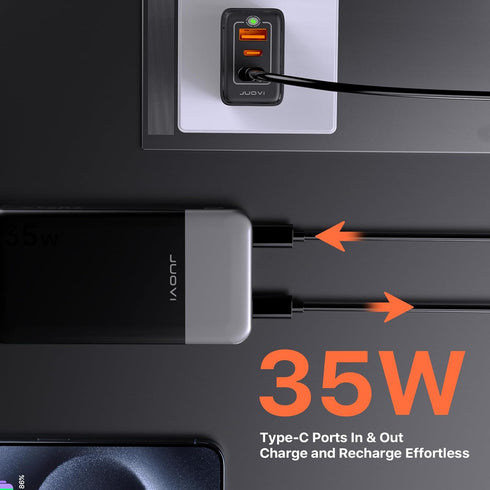 Power Bank 10000mAh, 35W Portable Charger, Fast Charging with PD 3.0 & QC 4.0 for iPhone 15/14/13 Series, Galaxy, Tablet