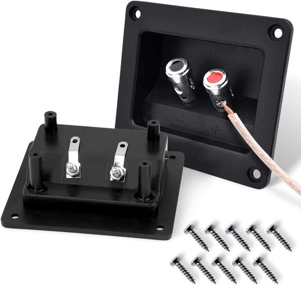 Kalevel 2pcs 2-Way Speaker Box Terminal Cup, Square Binding Post, Spring Loaded for DIY Home Car Stereo