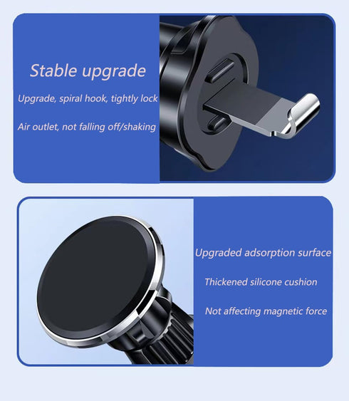 Car Phone Holder, Magnetic Phone Mount for Car, 360° Rotation Air Vent Smartphone Holder, Universal for iPhone & More