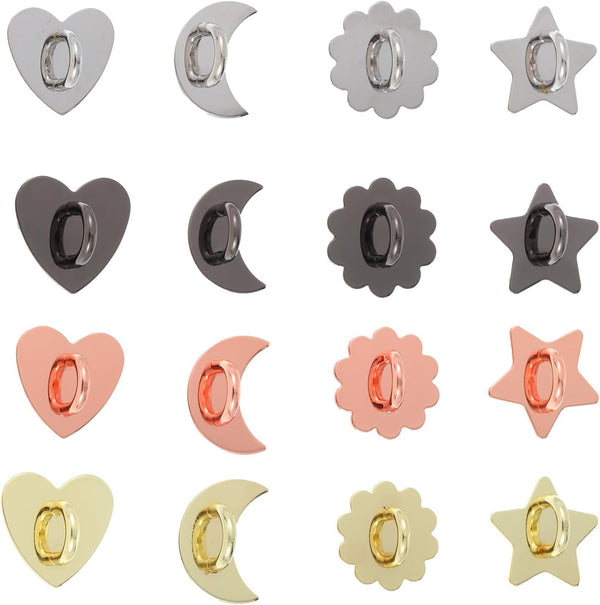 Qianyu 16 PCS Heart Cell Phone Ring Holder Metal Phone Ring Holder Adhesive