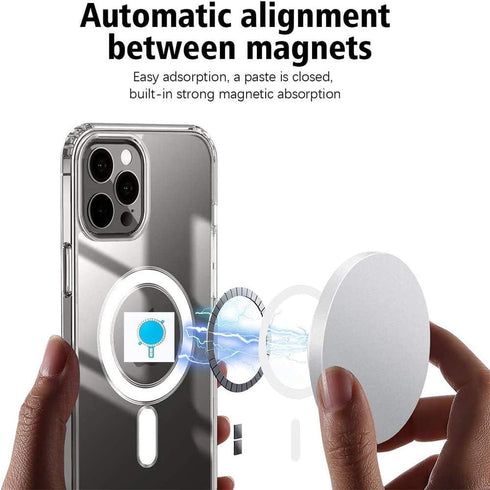 XZC Mag Safe Magnet Sticker, Strong Magnetic Cover Sticker for Mag Safe DIY Wireless Charging for iPhone (2Pcs)