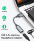 USB A to Lightning Audio Adapter Cable, USB 3.0 Male to Female, HiFi Headphones Converter with Volume Control