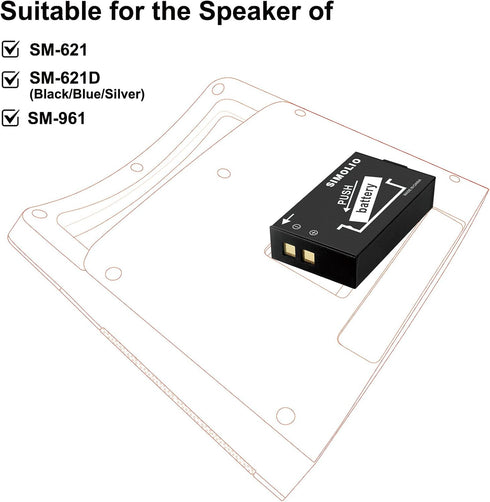 SIMOLIO Rechargeable Li-ion Battery, SM-621, SM-621D