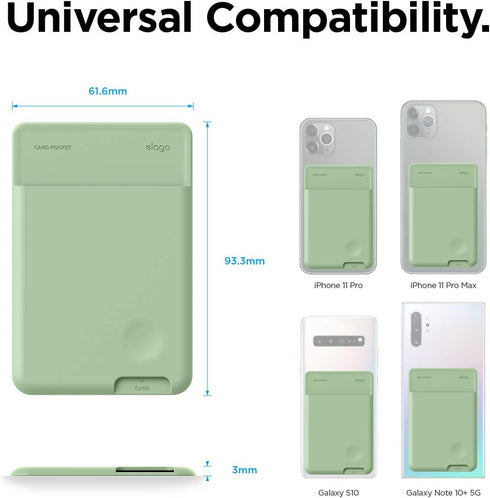 elago Phone Card Holder - Ultra Slim Secure Wallet for Back of Phone, 3M Adhesive for iPhone