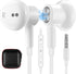 3.5mm Noise Canceling Earbuds with Microphone, Magnetic Wired Jack Earphone for Google Pixel 4a, Samsung A15, iPhone 6