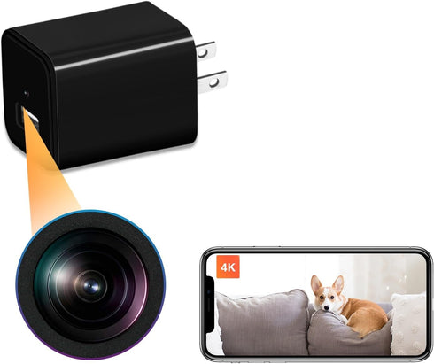 XXAXX Hidden WiFi Camera, 4K Ultra HD Small Nanny Cam with Remote View Live Video to Phone, Motion Detection