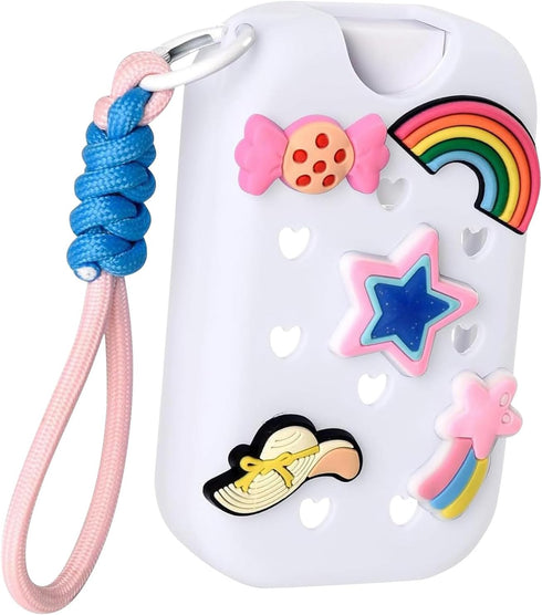 SHINLHUA Protective Silicone Case for Hand Sanitizers Bottles Equipped with Keychain for Attachment and Decoration