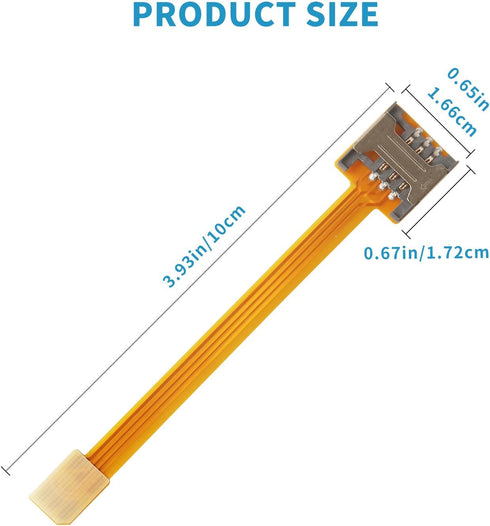 PinQiongZhe 3.9in/10cm (2pcs) for CPE Wireless Routers Mini Walkman WiFi Devices, Nano to Mini Sim Card Extension Cable