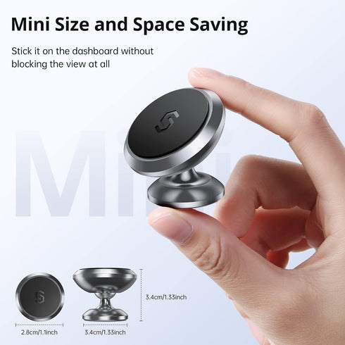 Syncwire Magnetic Phone Car Mount, 360° Adjustable Dashboard Holder for iPhone, Samsung, LG, GPS, Mini Tablet - Gray