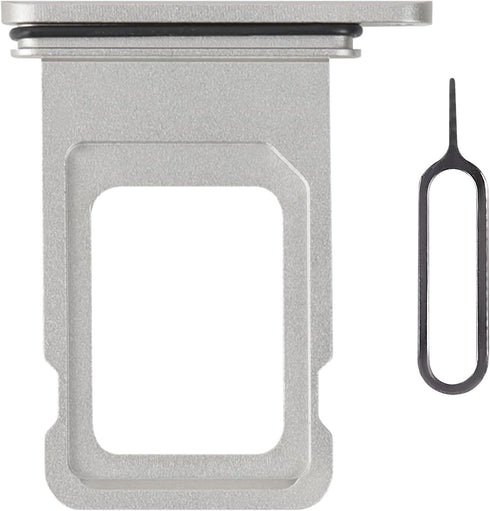 iPhone 11 Silver SIM Card Tray Holder Replacement Single SIM Version with Waterproof Rubber Ring Repair Tool Kit A2111