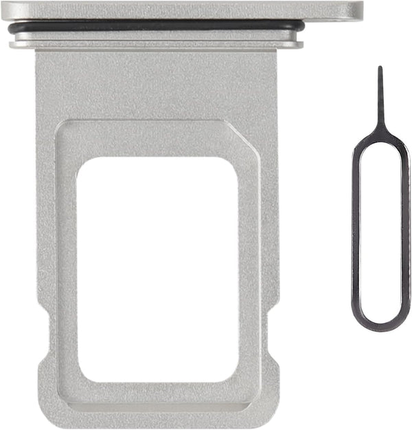 iPhone 11 Silver SIM Card Tray Holder Replacement Single SIM Version with Waterproof Rubber Ring Repair Tool Kit A2111