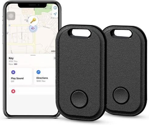 2 Pack Key Finder - Smart Bluetooth Tracker, Anti-Lost Device for Keys and Bags, Works with Apple Find My, iOS Only