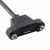 Micro USB Male to Micro USB Female Extension Panel Mount Type Cable with Screws, Data+Charge,Black 50CM/1.6FT