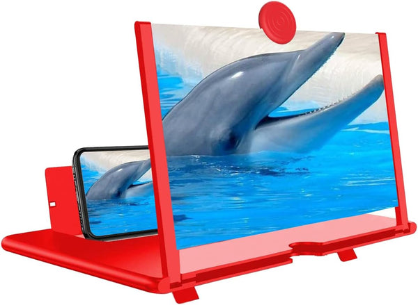Dczonihup Phone Screen Magnifier, Screen Amplifier 3D HD Screen Projector with Foldable Stand,