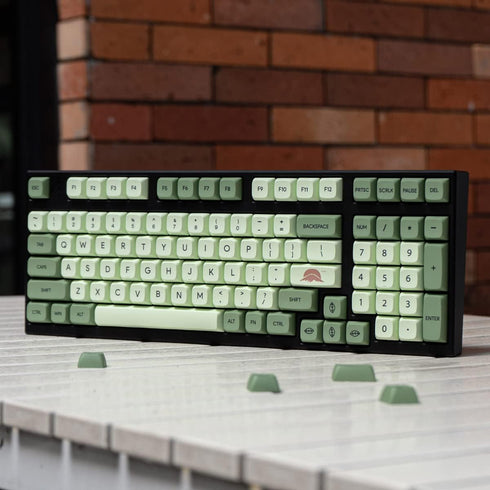 mintcaps Matcha Green PBT Keycaps Set 124 Keys Custom Cute XDA Profile Dye-Sublimation for 60% 65% 70% 75% 100%